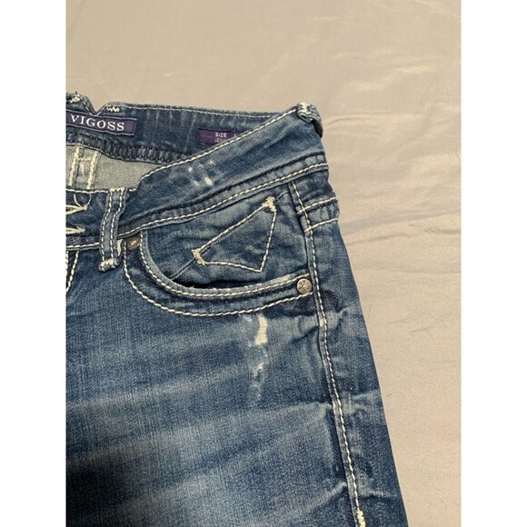 Vigoss Blue Silver Capri Pants with Contrast Stitching Size 1 - Picture 3 of 15